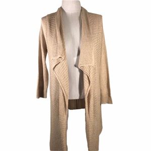 Cable & Gauge tan knit open cardigan size small